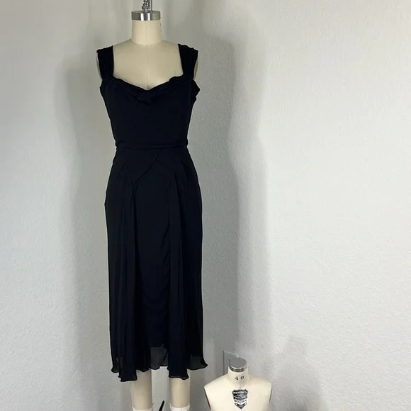 roland mouret black dress Collared Crepe Midi Dress Black  Roland Mouret